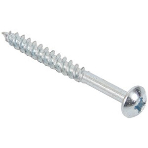 TWINTHREAD WOODSCREW BZP *RND/HD* POZI 6x1.1/4