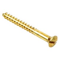 Brass Raised Head Slotted Woodscrews - Self Colour