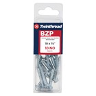 Clampaq Twinthread Round Head Woodscrews - BZP