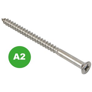 WOODSCREW RECESSED CSK STAINLESS STEEL 6.0x150mm (BOX 50)