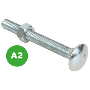 CUP SQ HEX BOLT & NUT ST/ STEEL (PACK OF 4) M8x130