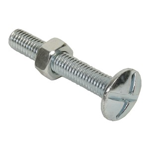 ROOFING BOLT & NUT BZP (PACK OF 10) M6x30