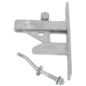 GATEPRO HVY SELF LOCKING GT.CATCH C/W CRANKED STRIKER GALV