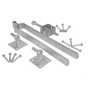 F/GATE HINGE SET ADJ HOOK ON PLATE GALV 24"