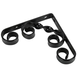 ORNAMENTAL SCROLL BRACKET BLACK (0115-2) 6"x 6"