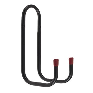 DOUBLE TUBULAR HOOK 120mm PROJECTION BLACK WITH RED END CAPS