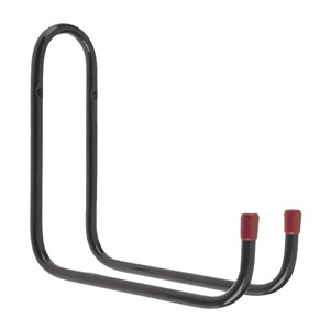 DOUBLE TUBULAR HOOK 220mm PROJECTION BLACK WITH RED END CAPS