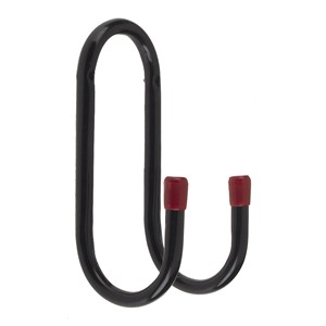 DOUBLE TUBULAR HOOK 70mm PROJECTION BLACK WITH RED END CAPS