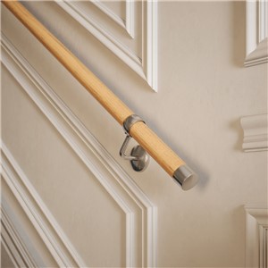 HANDRAIL KIT RED OAK WOOD FINISH C/W BRUSHED FITTINGS