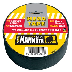 EVERBUILD MAMMOTH MEGA ALL PURPOSE TAPE BLACK 50mx50mm