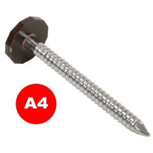 FASCIA NAILS PLASTIC HEAD BROWN (100/BOX) 50mm