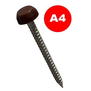 FASCIA PINS PLASTIC HEAD BROWN (250/BOX) 40mm
