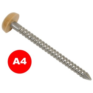 FASCIA PINS PLASTIC HEAD LIGHT OAK (250/BOX) 40mm