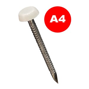 FASCIA PINS PLASTIC HEAD WHITE (250/BOX) 25mm